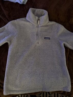 Patagonia Light Gray Sherpa Half-Zip Fleece Pullover